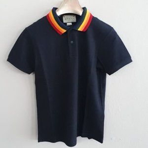 GUCCI NAVY BLUE MEN POLO SHORT SLEEVE